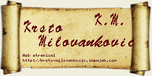 Krsto Milovanković vizit kartica
